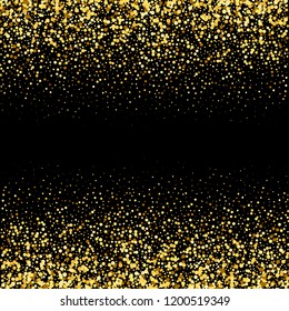Abstract background of golden sand on a black background