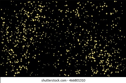 Abstract background with golden sparkling twinkling stars. Vector illustration.