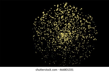 Abstract background with golden sparkling twinkling stars. Vector illustration.