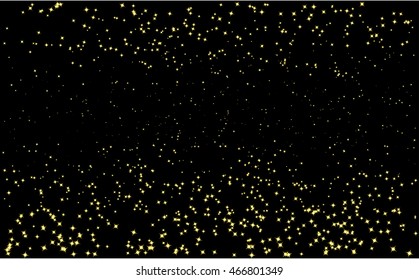 Abstract background with golden sparkling twinkling stars. Vector illustration.
