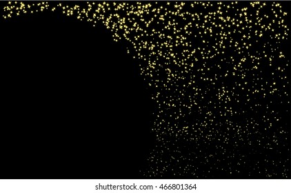 Abstract background with golden sparkling twinkling stars. Vector illustration.