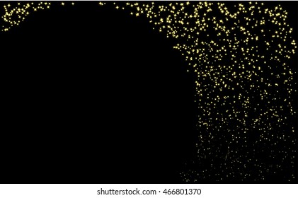 Abstract background with golden sparkling twinkling stars. Vector illustration.