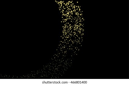 Abstract background with golden sparkling twinkling stars. Vector illustration.