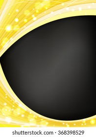 abstract background with golden stripes on black. vector vertical design template