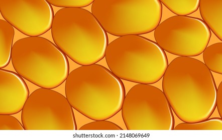 Abstract background of golden tiles. Flat golden objects as bright backdrop
