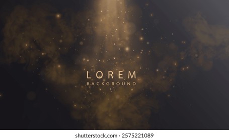 Abstract background of golden vertical light rays and glares. Transparent vector design, perfect for stage effects, presentations and banners.