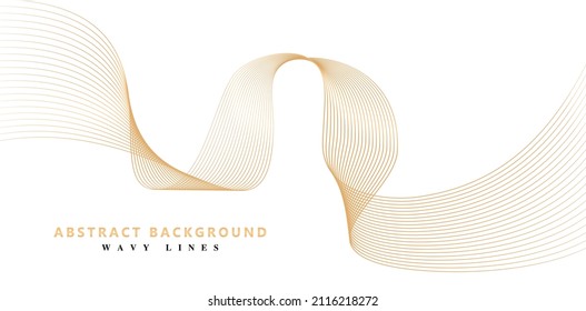 abstract background with golden wave isolated white background, copy space text design, applicable for website banner, poster, wallpaper computer, presentation , futuristic and dynamic model sign