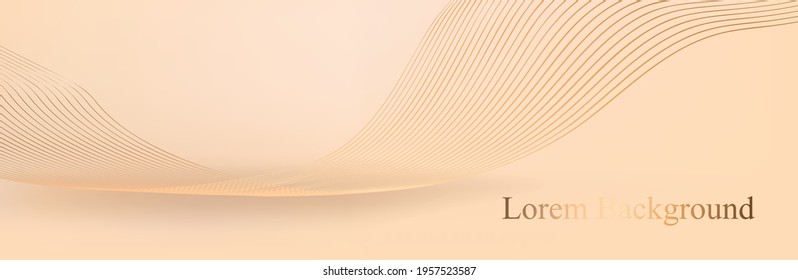 abstrakter Hintergrund mit goldener Welle von Linien. heller Hintergrund. geeignet für Zeitschriften oder Zeitungsdecken. Vektorgrafik