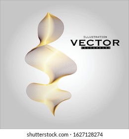 Abstract background with golden waves. Graphic design elements for festival. Can be used to make business cards. Cover, report, Christmas card cover and more. 