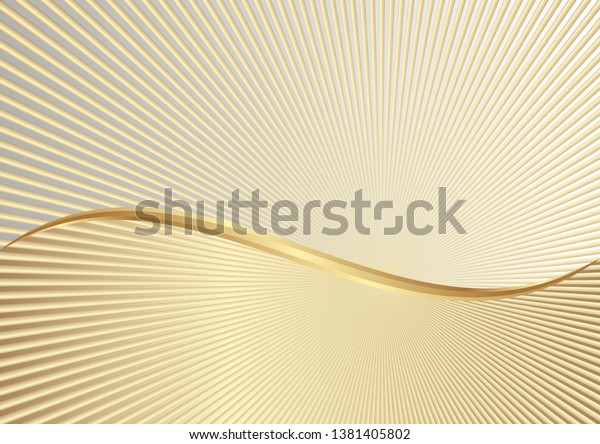 abstract background with golden wavy divider and
radial lines