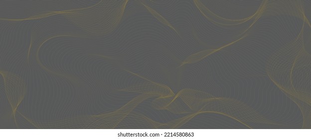 abstract background with golden wavy lines