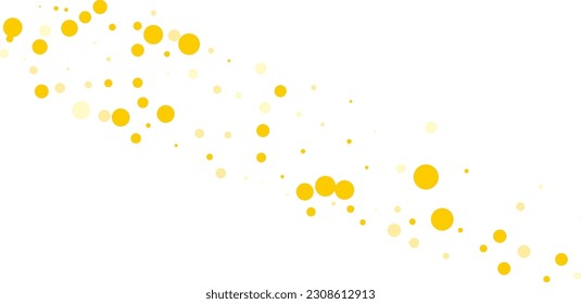 Abstract background with golden, yellow confetti. Gold polka dots, circles, round of different scales. Vector illustration