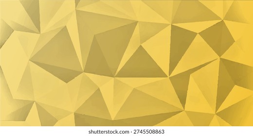 Abstract background with golden yellow low poly geometric triangles