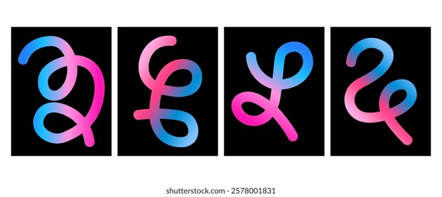 Abstract Background with Gradation Color of Squiggly Lines.