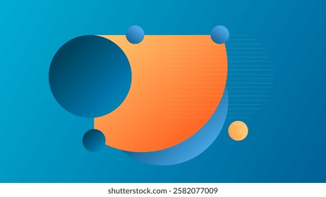 ABSTRACT BACKGROUND GRADIENT BLUE COLORFUL DESIGN WITH GEOMETRIC CIRCLE SHAPES VECTOR TEMPLATE GOOD FOR MODERN WEBSITE, WALLPAPER, COVER DESIGN 