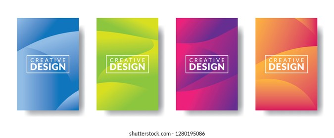 Abstract background gradient with gradient blue, green, purple, orange color for brochure or cover, background vector design template