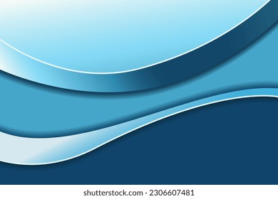 Abstract background with a gradient of blue shades, stripes in the form of waves, similar to ribbons. Vector graphics, EPS10