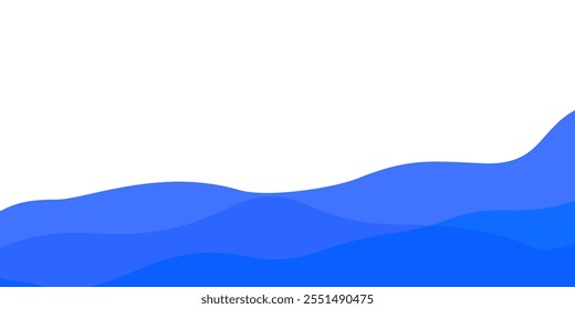 Abstract background with a gradient of blue shades, featuring a wavy pattern that resembles stylized water. Vector illustration