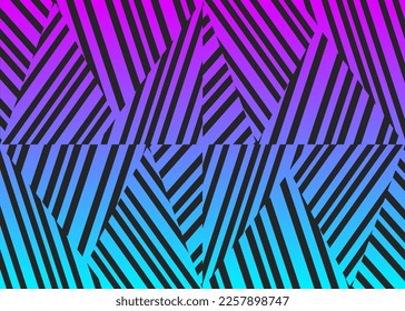Abstract background with gradient color mosaic stripes pattern