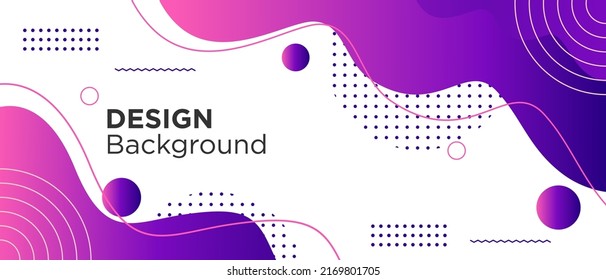 Banner de plantilla colorido con color de degradado. diseño morado con forma líquida.