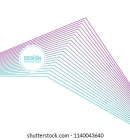 Abstract background with gradient color refracted lines. Futuristic hipster vector illustration.