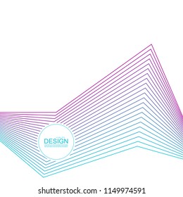 Abstract background with gradient color refracted lines. Futuristic hipster vector illustration.