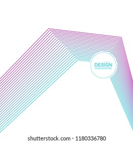 Abstract background with gradient color refracted lines. Futuristic hipster vector illustration.