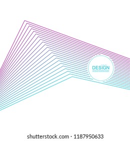 Abstract background with gradient color refracted lines. Futuristic hipster vector illustration.