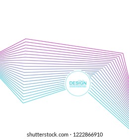 Abstract background with gradient color refracted lines. Futuristic hipster vector illustration.