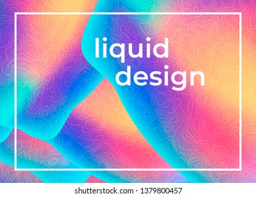 Abstract background with gradient color shapes and texture of embossed topographic map. Liquid shape.