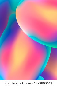 Abstract background with gradient color shapes. Liquid color cover. Holographic shape element. Vector background