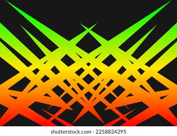 Fondo abstracto con color degradado patrón de ornamento tribal y con tema de color rastafari