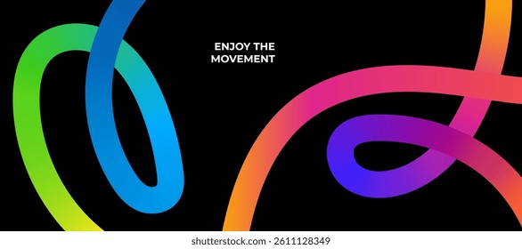 Abstract Background with Gradient Color Wave Pattern. Wavy Rainbow Lines. Geometric Design.