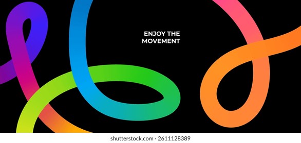 Abstract Background with Gradient Color Wave Pattern. Wavy Rainbow Lines. Geometric Design.