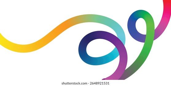 Abstract Background with Gradient Color Wave Pattern. 3D Wavy Rainbow Lines. Vector Geometric Design Elements.eps 10