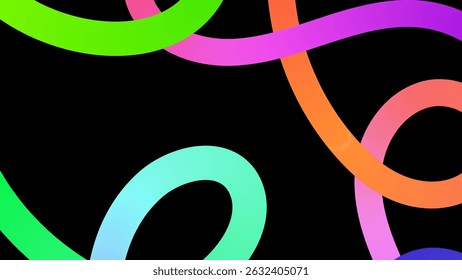 Abstract background with gradient color waves and lines. Rainbow flowing geometric shapes.