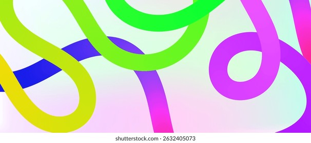 Abstract background with gradient color waves and lines. Rainbow flowing geometric shapes.