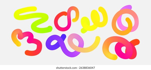 Abstract background with gradient color waves and lines. Rainbow flowing geometric shapes.