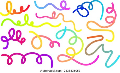 Abstract background with gradient color waves and lines. Rainbow flowing geometric shapes.