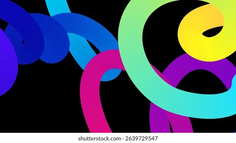 Abstract background with gradient color waves and lines. Rainbow flowing geometric shapes.