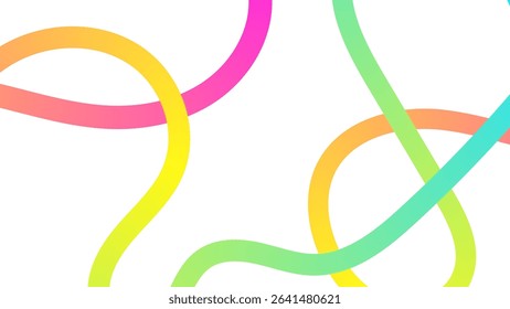 Abstract background with gradient color waves and lines. Rainbow flowing geometric shapes.