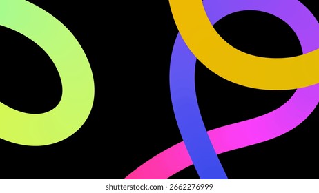 Abstract background with gradient color waves and lines. Rainbow flowing geometric shapes.