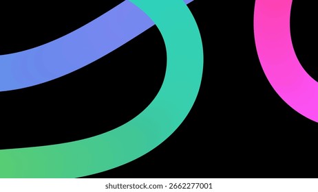 Plano de fundo abstrato com linhas e ondas de cor gradiente. Formas geométricas fluindo em arco-íris.