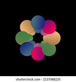abstract background with gradient colorful circles.