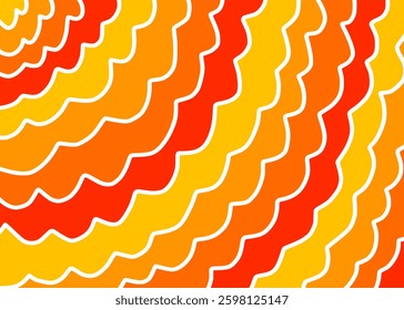 Abstract background with gradient colorful curly lines pattern. Cute sunset background