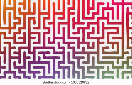Abstract background with gradient colorful maze. Vector illustration