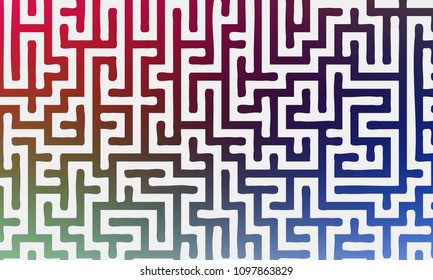 Abstract background with gradient colorful maze. Vector illustration