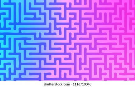Abstract background with gradient colorful maze. Vector illustration