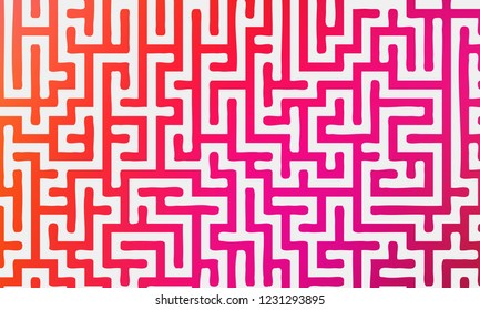 Abstract background with gradient colorful maze. Vector illustration