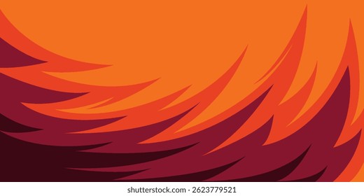 Abstract background with gradient curved spikes pattern and with some copy space area